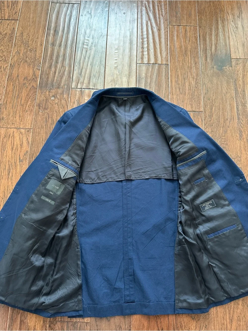 J. Crew Ludlow Men's Navy Blazer Larusmiani Italian Cotton Suit Jacket